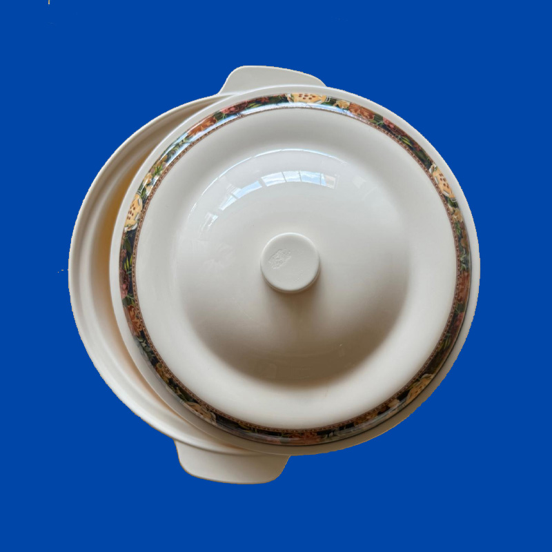 Melamine Round Curry Bowl Border Floral Art.jpg